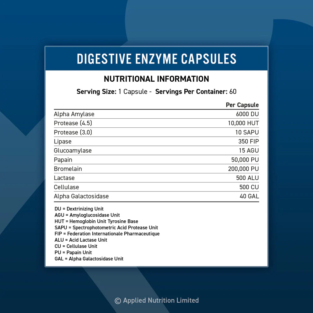 Applied Nutrition Digestive Enzyme (60 gélules) - Image 2