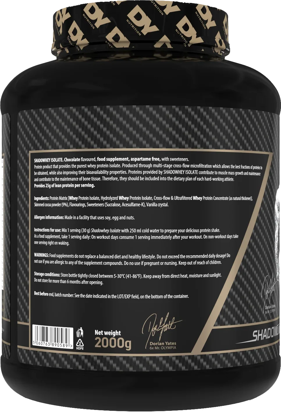DY Nutrition Shadowhey Isolate Chocolat (2000 g) - Image 3