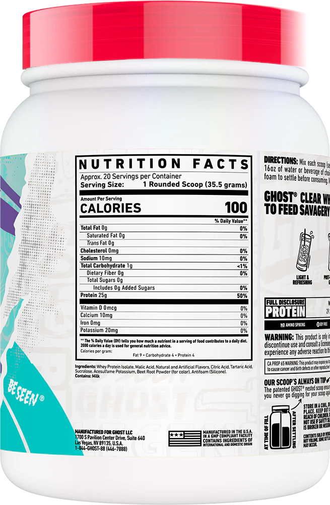 Ghost Clear Whey Fraise Pastèque (20 doses) - Image 2