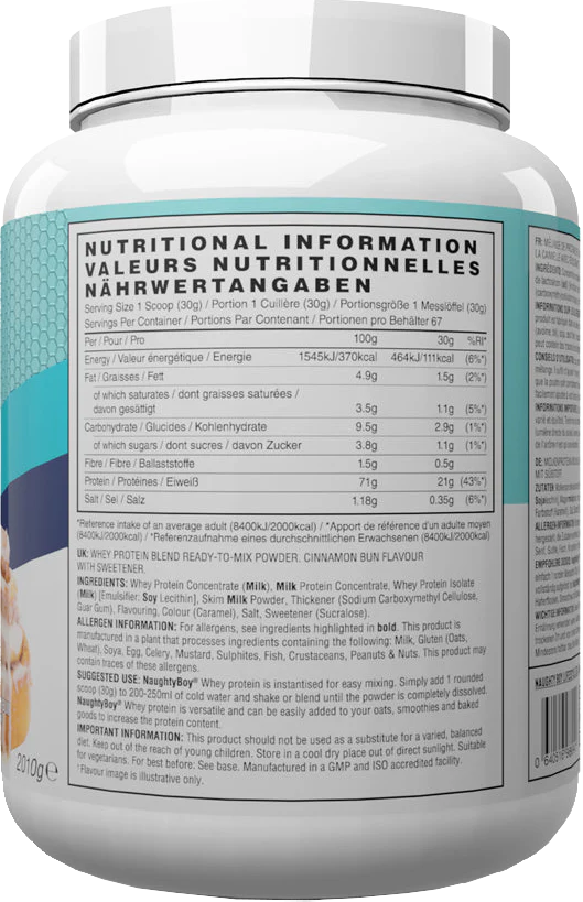 Naughty Boy Advanced Whey Cinnamon Bun (2010 g) - Image 2