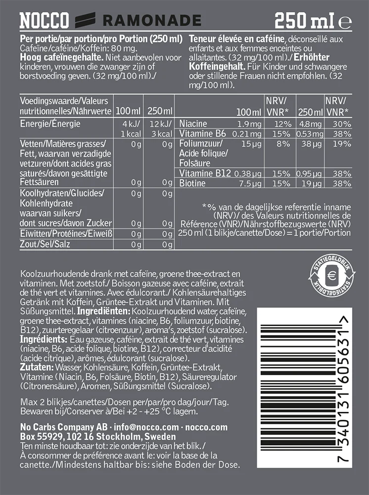 NOCCO Focus Ramonade (12 x 250 ml) - Image 3