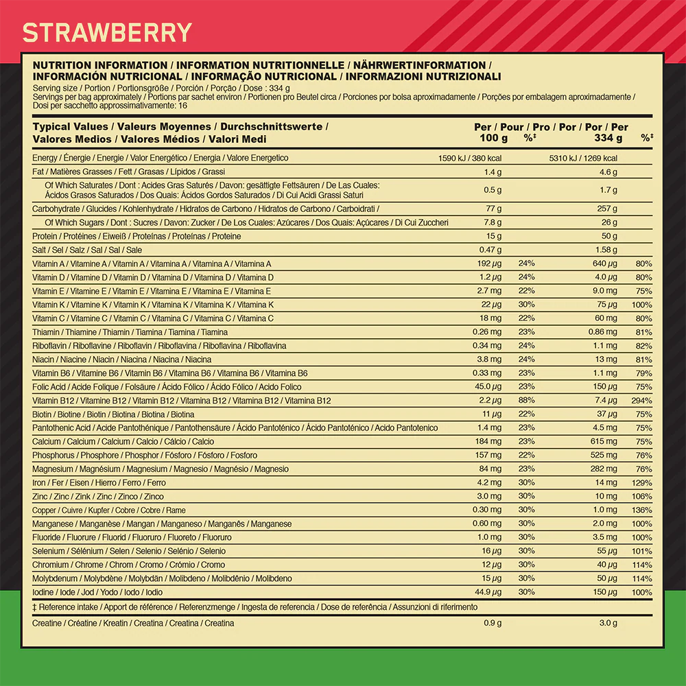 Optimum Nutrition Serious Mass Fraise (2724 g) - Image 2