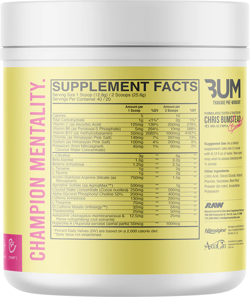 RAW CBUM Thavage Pre-workout - Image 2