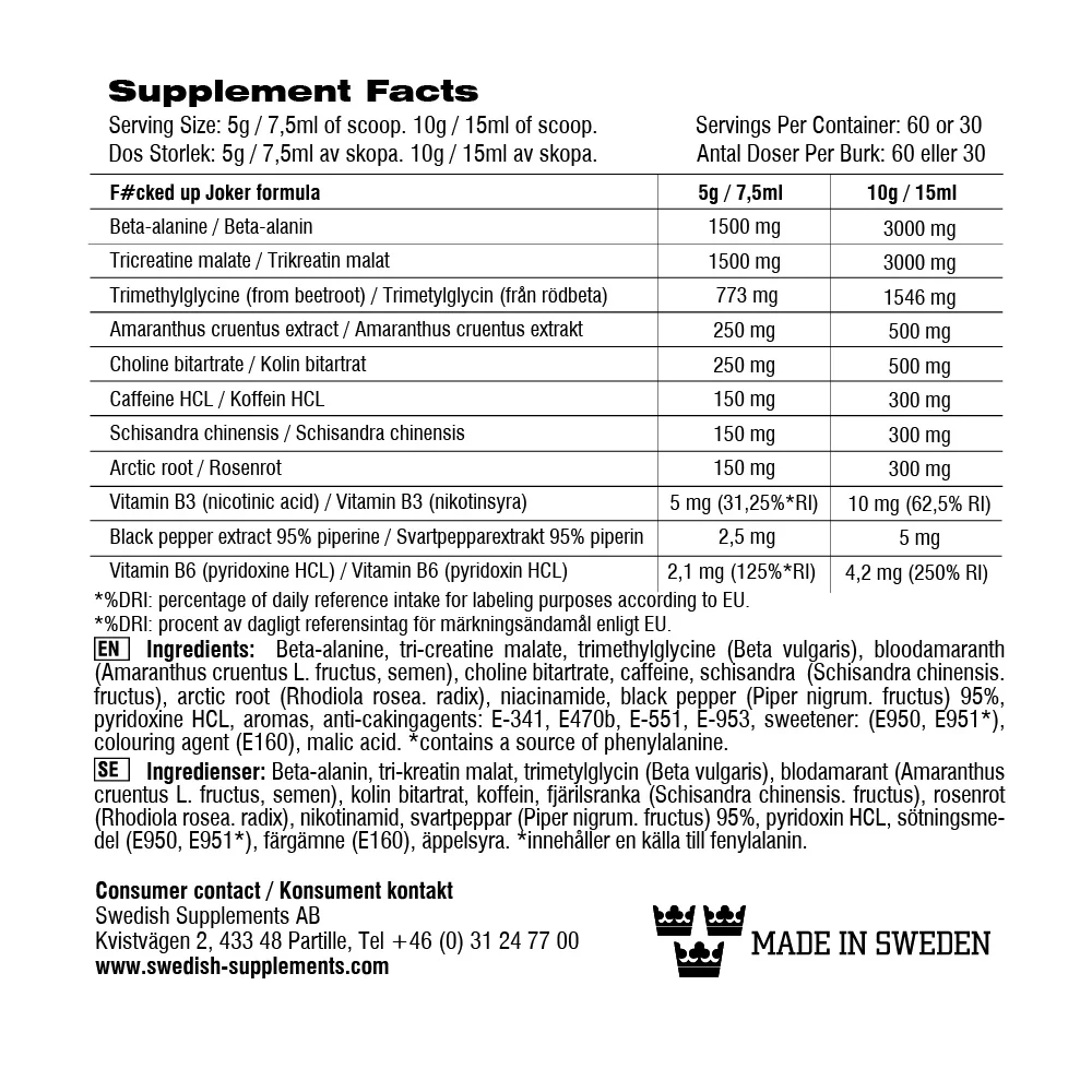 Swedish Supplements Fucked Up Joker Crazy Mango (300 g) - Image 2